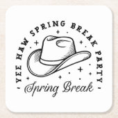 Spring break party cowboy pet kartonnen onderzetters (Voorkant)