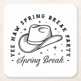 Spring break party cowboy pet kartonnen onderzetters