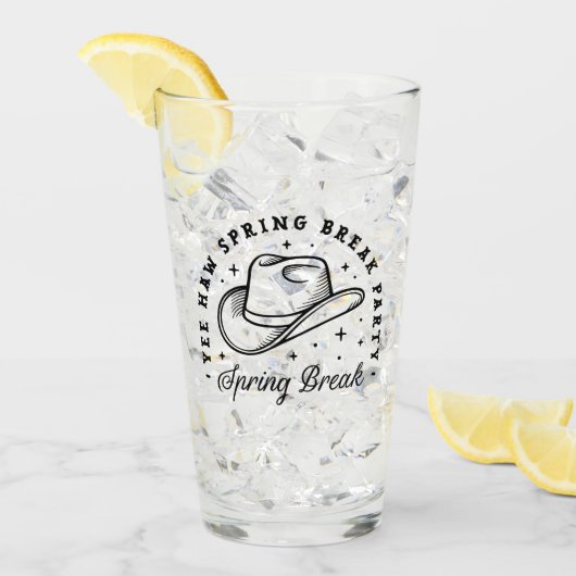 Spring break party cowboy pet westerne esthetiek glas (Voorkant ijs)