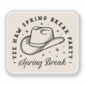 Spring break party cowboy pet yee haw sticker (Voorkant)
