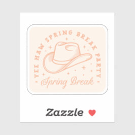 Spring break party cowgirl thema perzik esthetiek sticker