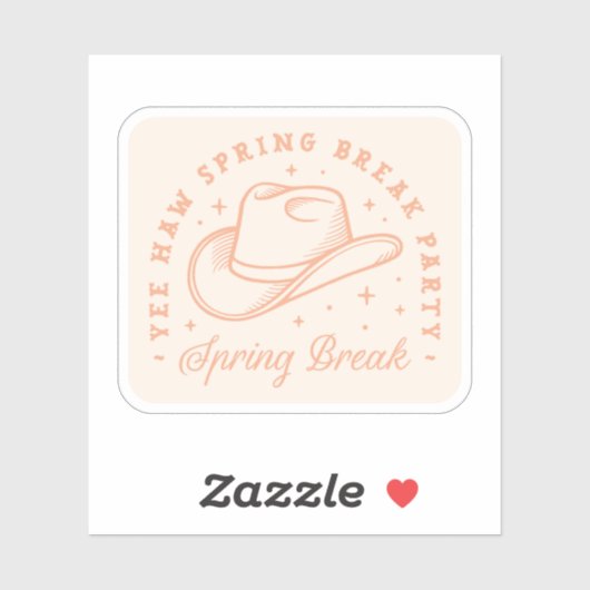 Spring break party cowgirl thema perzik esthetiek sticker (Vel)