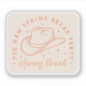 Spring break party cowgirl thema perzik esthetiek sticker (Voorkant)
