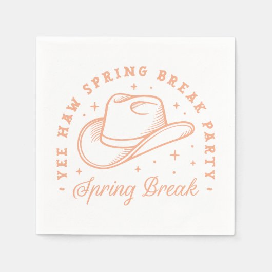 Spring break party cowgirl thema perzikkleur servet (Voorkant)