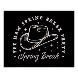 Spring break party disco cowgirl western zwart perfect poster