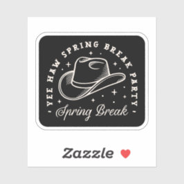 Spring break party disco cowgirl western zwart sticker