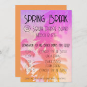 Spring Break Party Uitnodiging (Voorkant / Achterkant)