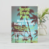 Spring Break Party Uitnodiging (Staand voorkant)
