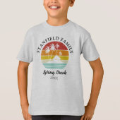 Spring Break Retro Beach Hut Palm Trees Familie T-shirt (Voorkant)