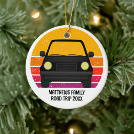 Spring Break Road Trip Sunset Custom Christmas Keramisch Ornament