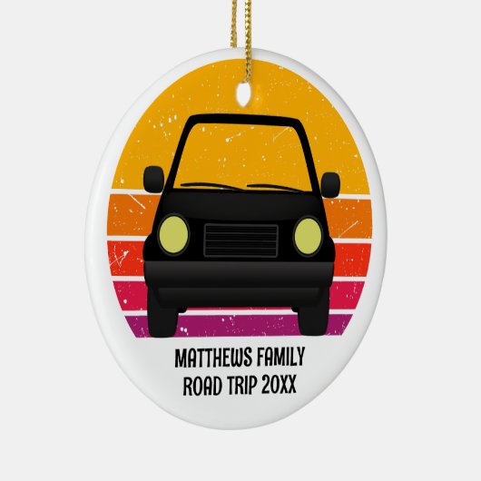 Spring Break Road Trip Sunset Custom Christmas Keramisch Ornament (Rechts)