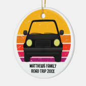 Spring Break Road Trip Sunset Custom Christmas Keramisch Ornament (Links)