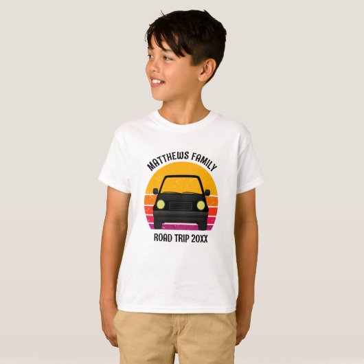 Spring Break Road Trip Sunset Custom Kids T-shirt (Voorkant volledig)