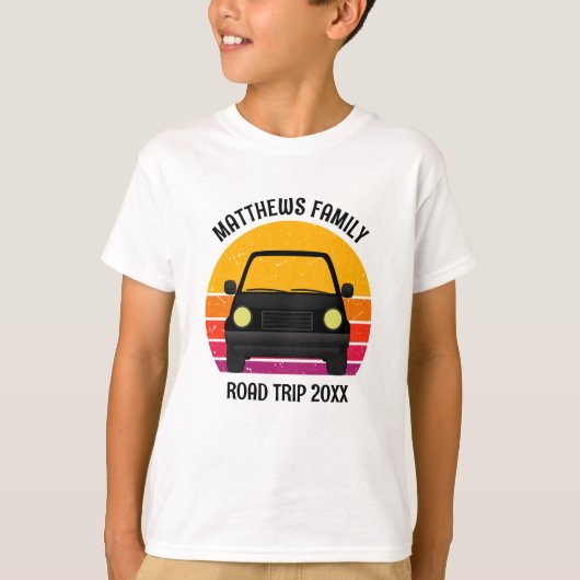 Spring Break Road Trip Sunset Custom Kids T-shirt (Voorkant)