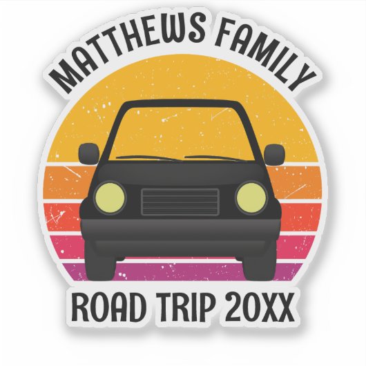 Spring Break Road Trip Sunset Custom Laptop Sticker (Voorkant)