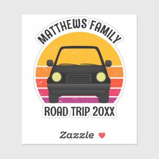 Spring Break Road Trip Sunset Custom Laptop Sticker (Vel)