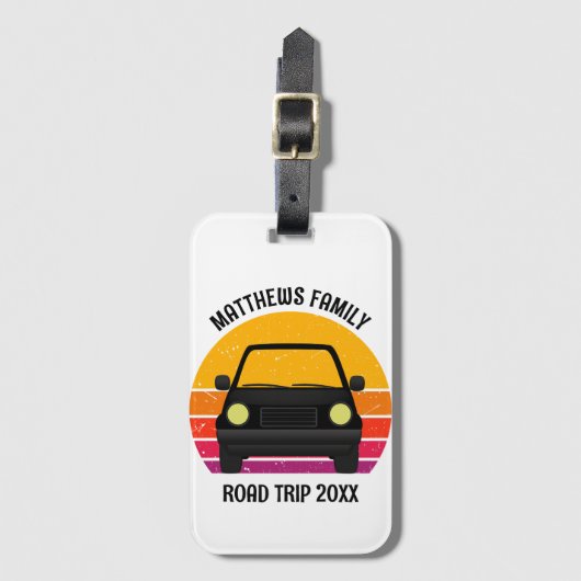 Spring Break Road Trip Sunset Customized Bagagelabel (Voorkant (verticaal))