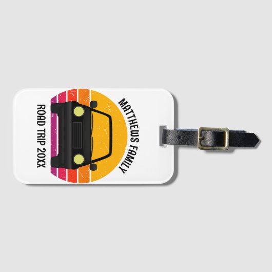 Spring Break Road Trip Sunset Customized Bagagelabel (Voorkant (horizontaal))