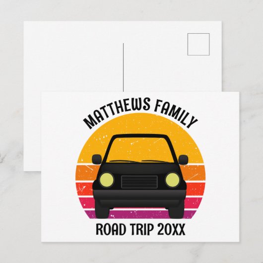 Spring Break Road Trip Sunset Customized Briefkaart (Voorkant / Achterkant)