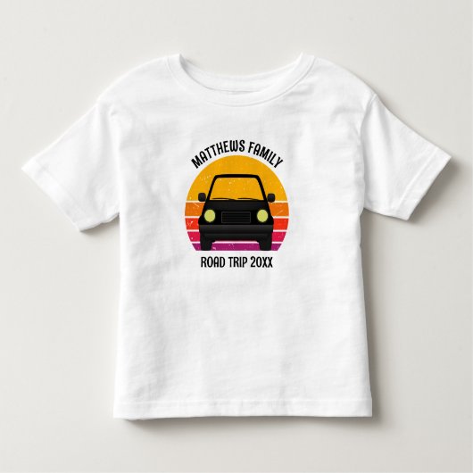 Spring Break Road Trip Sunset Customized Kinder Shirts (Voorkant)