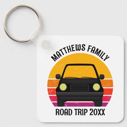 Spring Break Road Trip Sunset Customized Sleutelhanger (Voorkant)