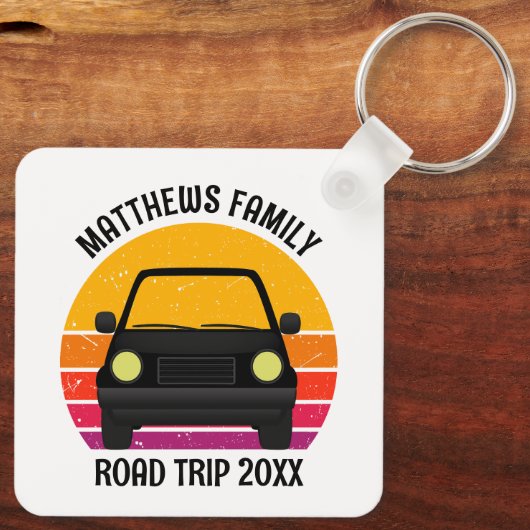 Spring Break Road Trip Sunset Customized Sleutelhanger (Achterkant)