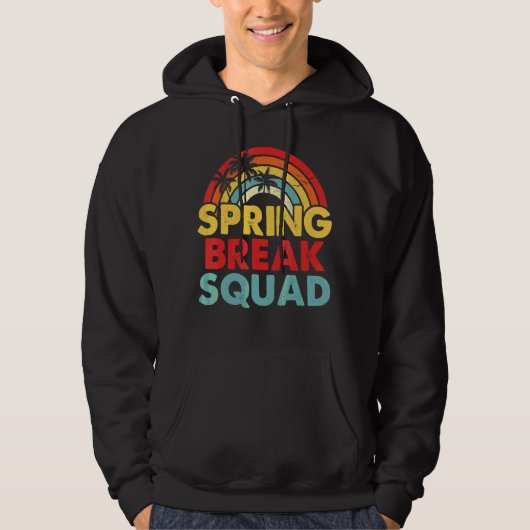 Spring Break Squad 2021 Retro  Sunset Match Hoodie (Voorkant)