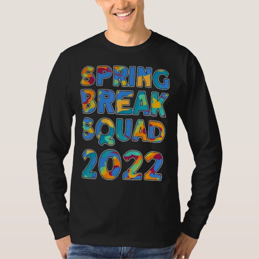 Spring Break Squad 2022 Matching Group Tie Dye T-shirt (Voorkant)