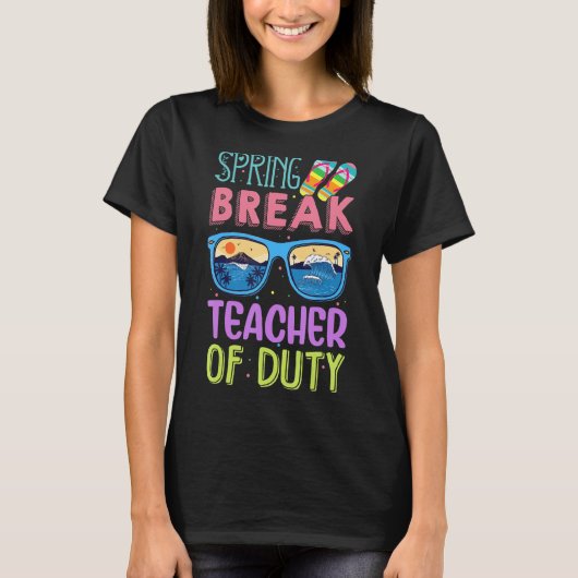 Spring Break Squad 2022 Retro Spring Break Teacher T-shirt (Voorkant)