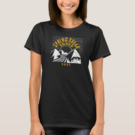 Spring Break Squad 2023 Fun Matching Group Mounta T-shirt (Voorkant)
