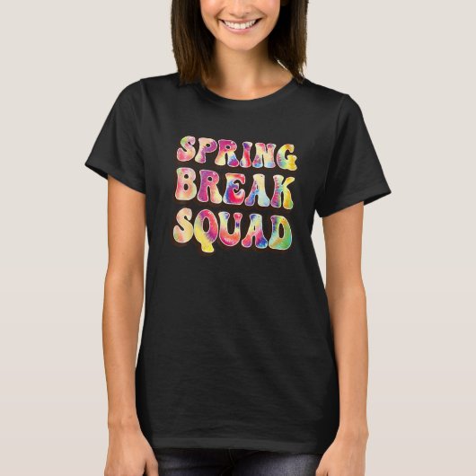 Spring Break Squad Beach kleurrijke tinten T-shirt (Voorkant)