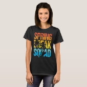 Spring Break Squad Beach Surfer Palm Tree Artwork T-shirt (Voorkant volledig)