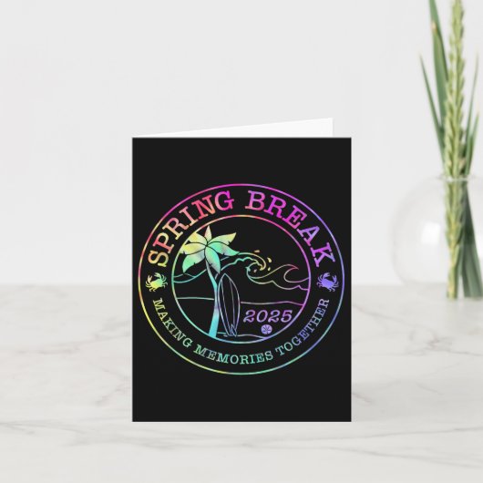 Spring Break Squad Crew  2025 Beach Palm Fa Kaart (Voorkant)