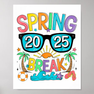Spring Break Squad Crew 2025 Beach Palm Fa Poster