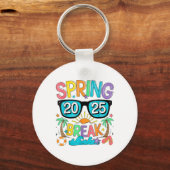 Spring Break Squad Crew 2025 Beach Palm Fa Sleutelhanger (Voorkant)