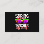 Spring Break Squad Retro Spring Break Teacher off Visitekaartje (Achterkant)
