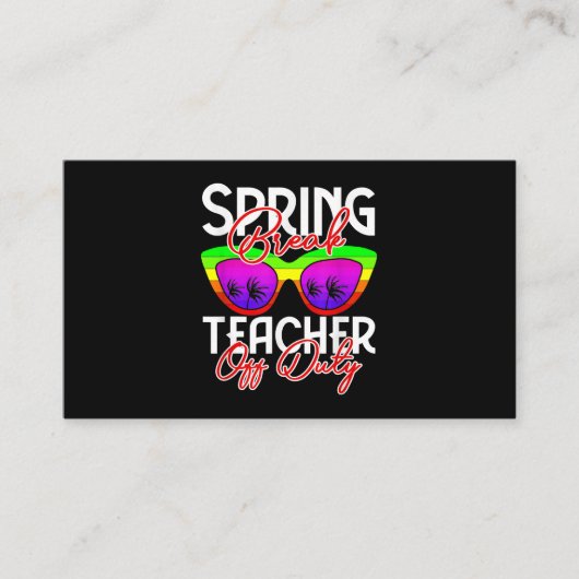 Spring Break Squad Retro Spring Break Teacher off Visitekaartje (Voorkant)