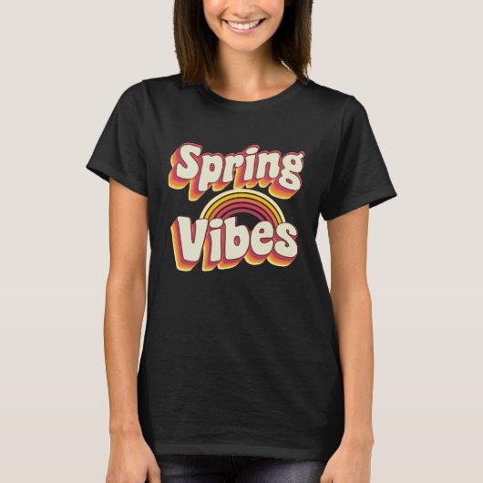 Spring break vibes Strand Kleurrijke retro Spring T-shirt (Voorkant)