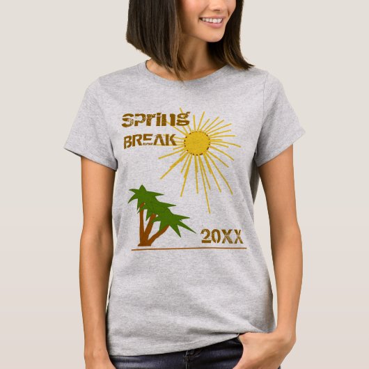 Spring Break Zonneschijn en Palmbomen Bestemming T-shirt (Voorkant)