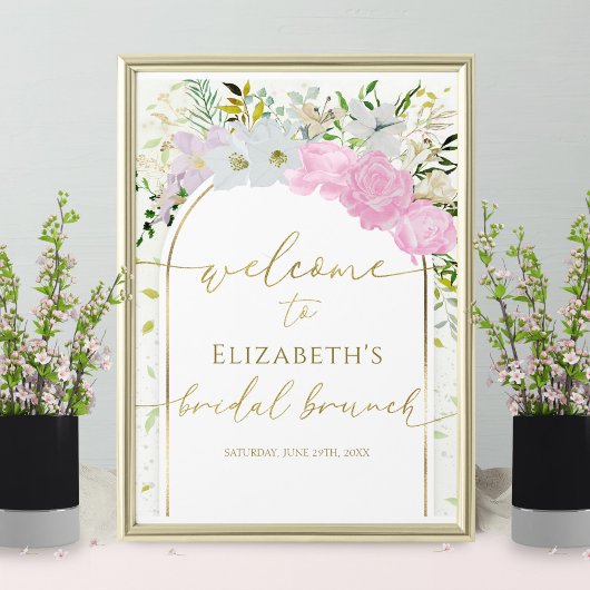 Spring Bridal Brunch Welkomstbord Wildflower Poster