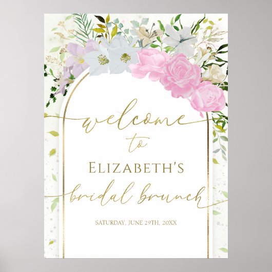 Spring Bridal Brunch Welkomstbord Wildflower Poster (Voorkant)