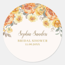 Spring Bridal Shower Featuring Orange Blossoms Ronde Sticker
