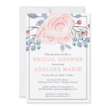 Spring Bridal Shower Invitation, Waterverf Flower
