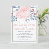 Spring Bridal Shower Invitation, Waterverf Flower Kaart (Staand voorkant)