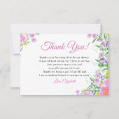 Spring Bridal shower with wildflowers Pink Color Bedankkaart (Voorkant)