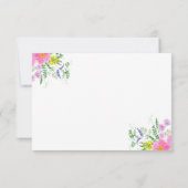 Spring Bridal shower with wildflowers Pink Color Bedankkaart (Achterkant)