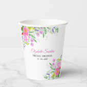 Spring Bridal shower with wildflowers Pink Color Papieren Bekers (Voorkant)