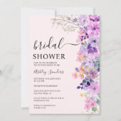 Spring Bridal shower with wildflowers Purple Color Kaart (Voorkant)
