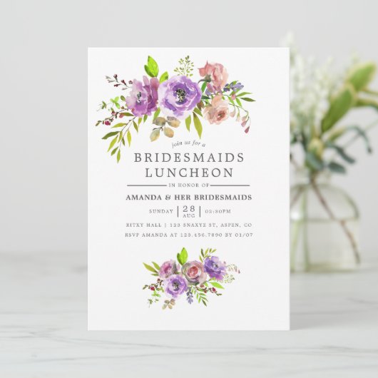 Spring Bridesmaids Luncheon Floral Kaart (Staand voorkant)