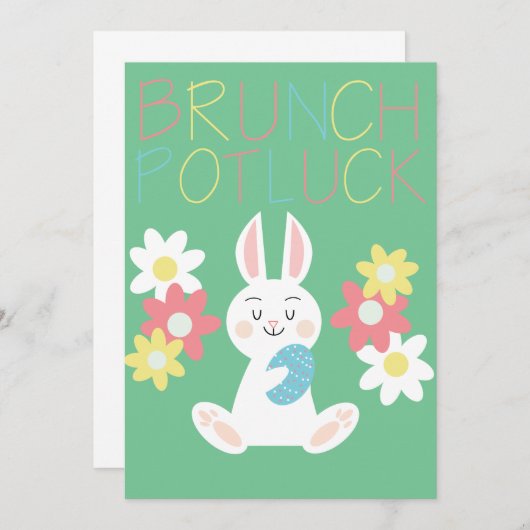 Spring Brunch Uitnodiging (Voorkant / Achterkant)